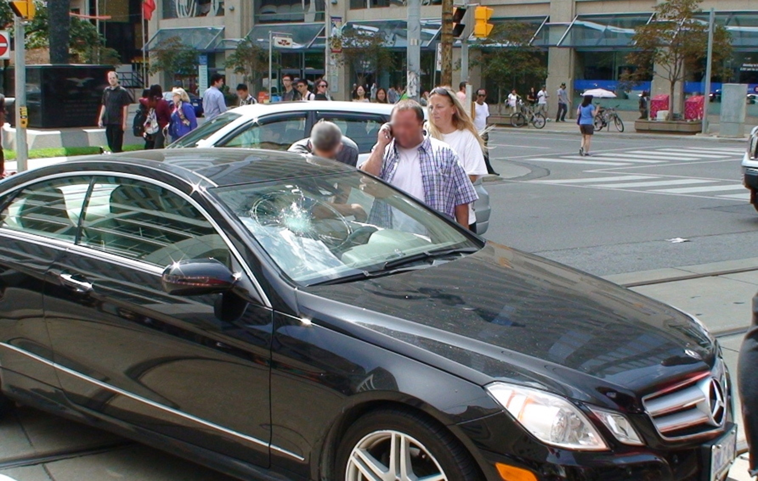 smashed car wind shield