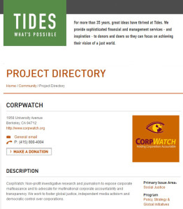 corp watch tides connection
