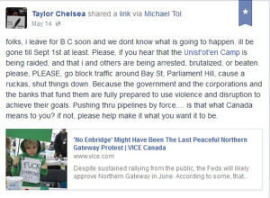 taylor flook expecting arrest, asking for disruptions