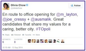 chows twitter feed message