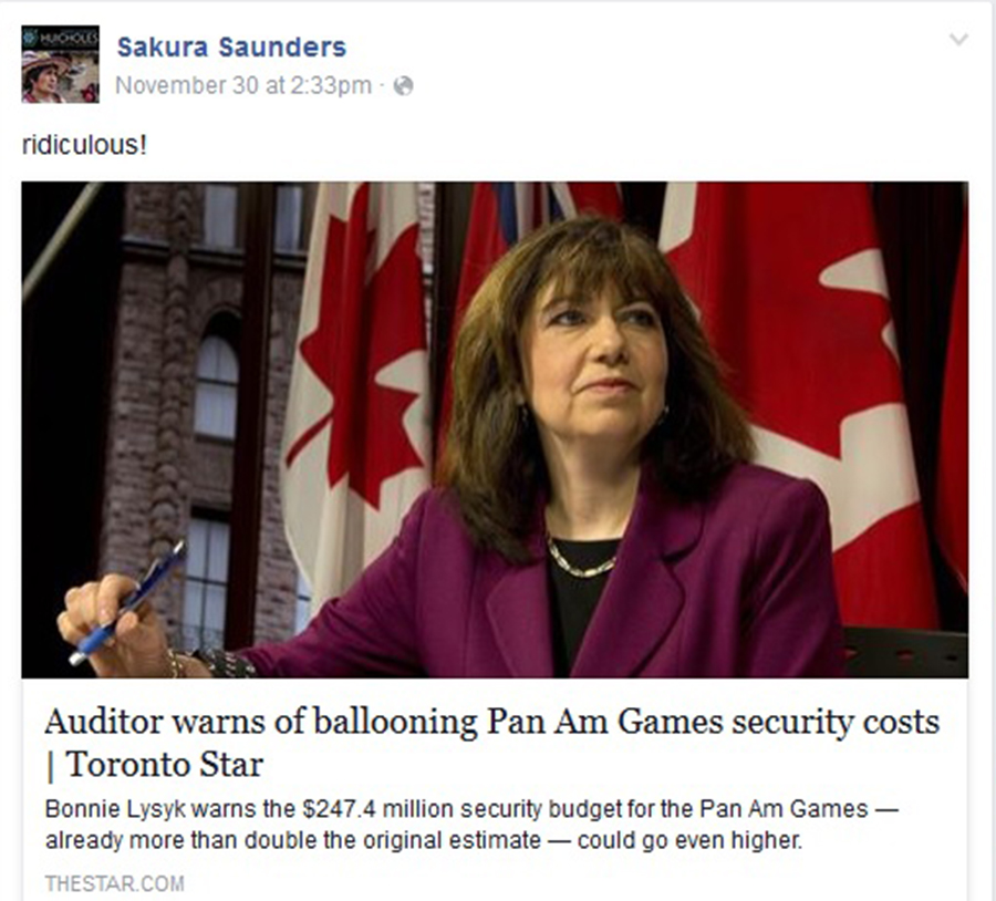 sakura saunders , pan am games
